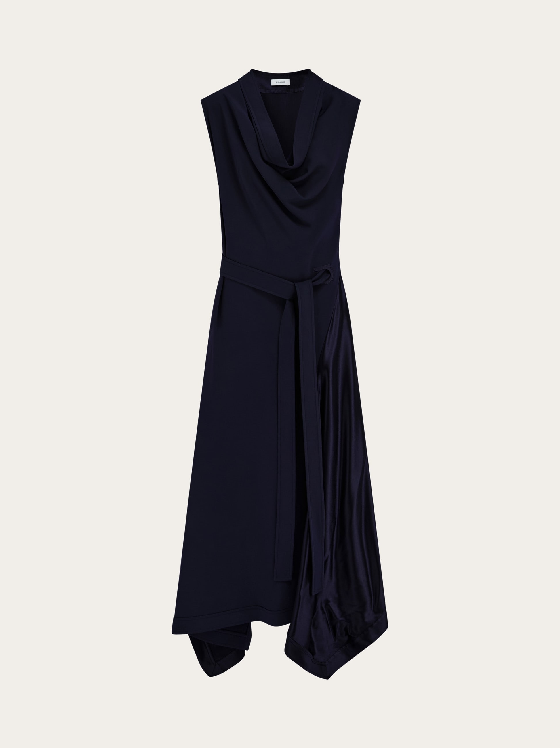 navy asymmetric dress Asymmetrical High Neck Navy Blue Dress XL