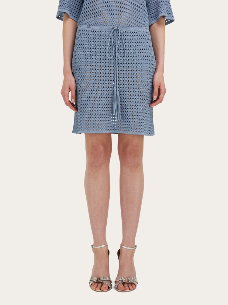 Gonna corta in maglia traforata Gallery image 2