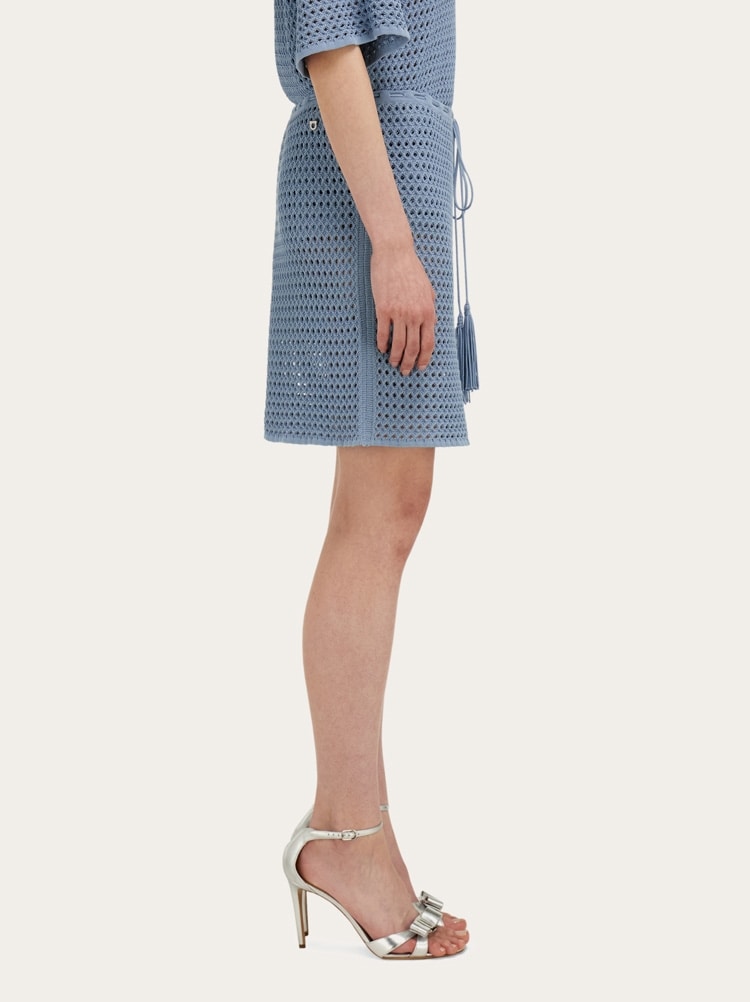 Gonna corta in maglia traforata Gallery image 3