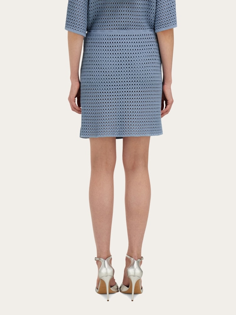 Gonna corta in maglia traforata Gallery image 4