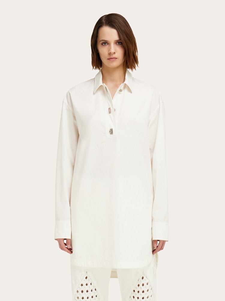 Cotton and silk shirt dress Gallery image 2
