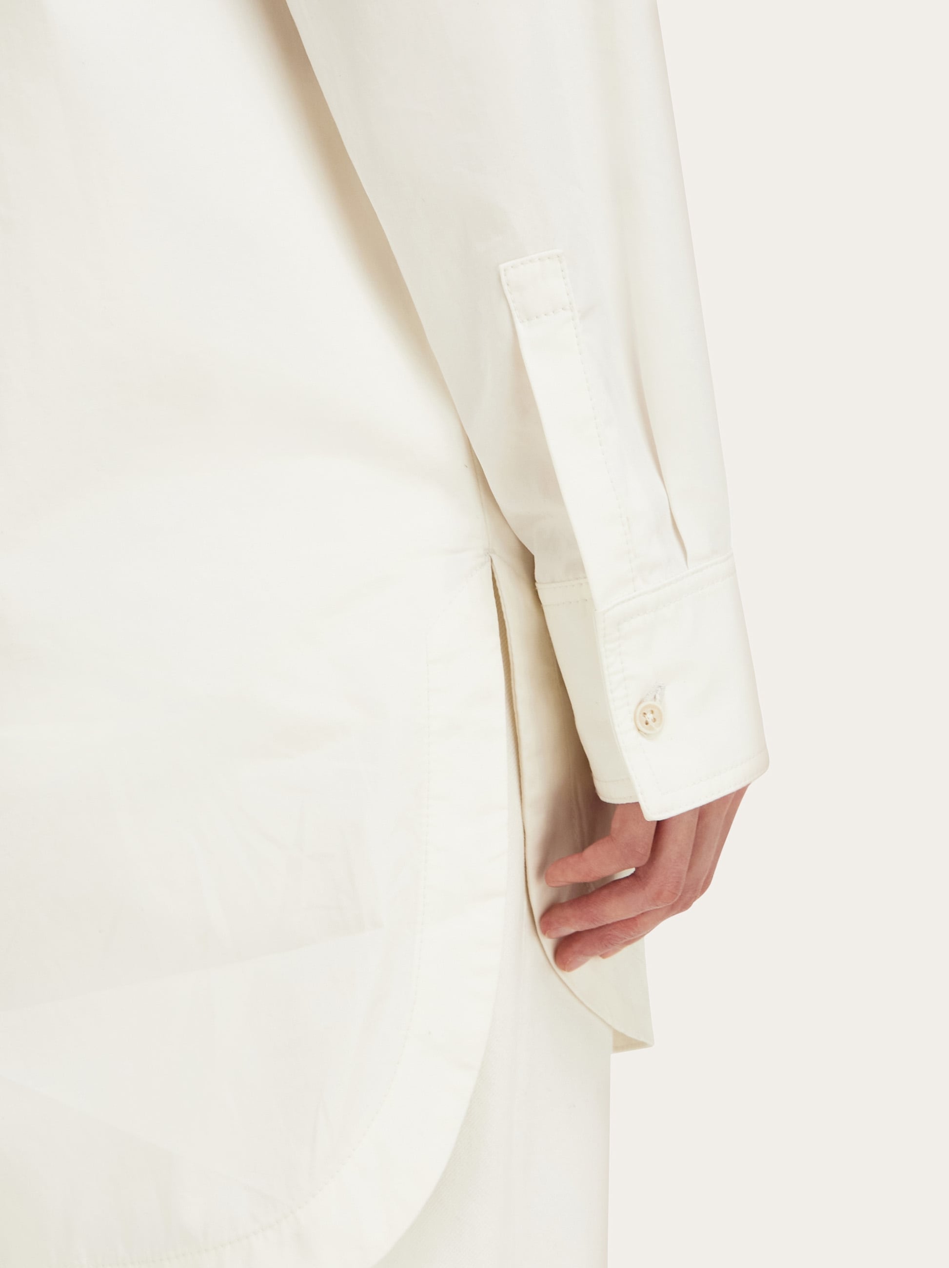 white silk button down dress Anais Long Sleeve Silk Shirt Dress, White