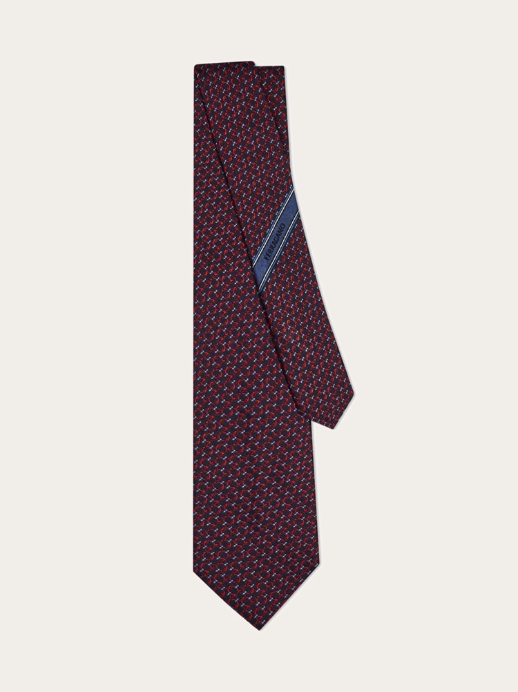 Gancini jacquard silk tie Gallery image 3