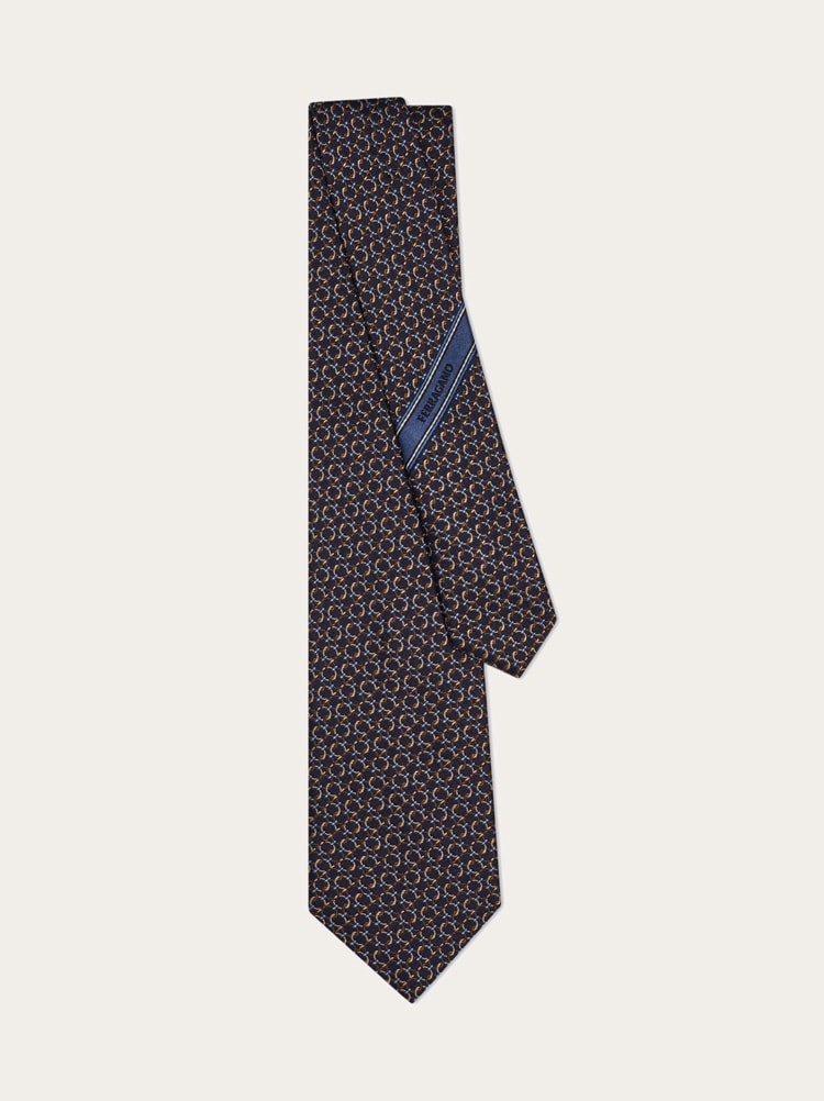 Gancini jacquard silk tie Gallery image 3
