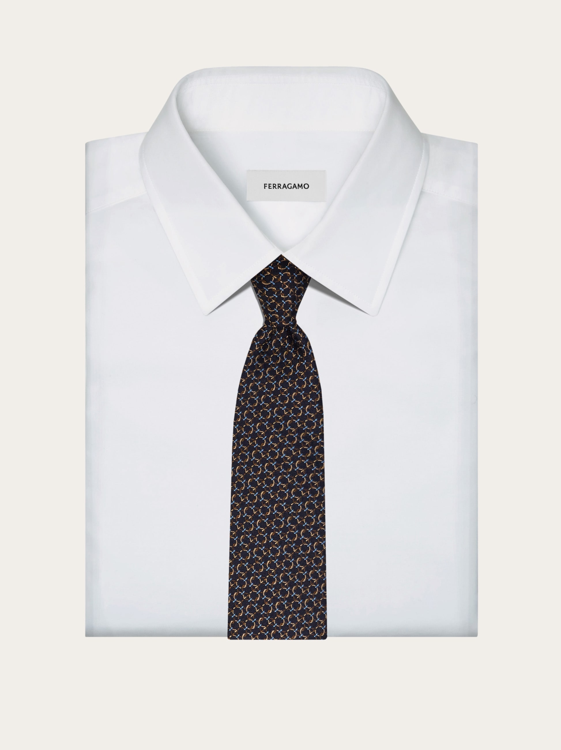 Gancini silk jacquard tie - Men | Ferragamo