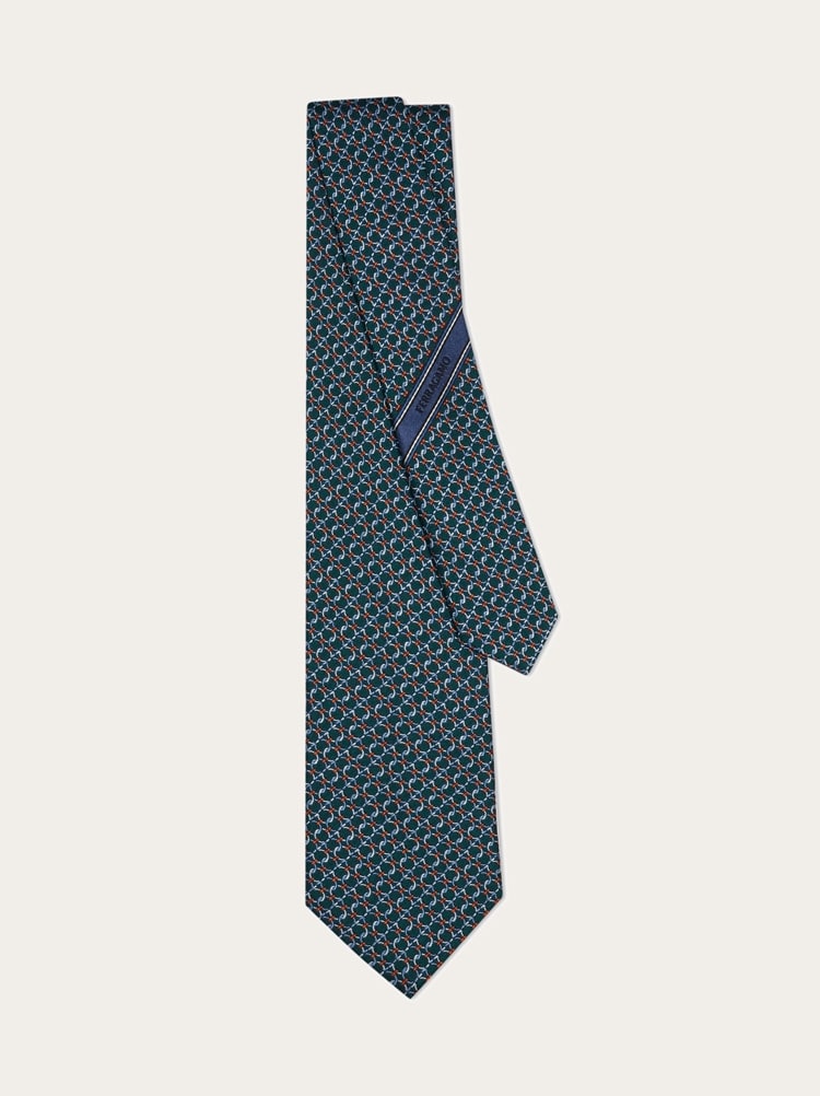 Gancini jacquard silk tie Gallery image 3