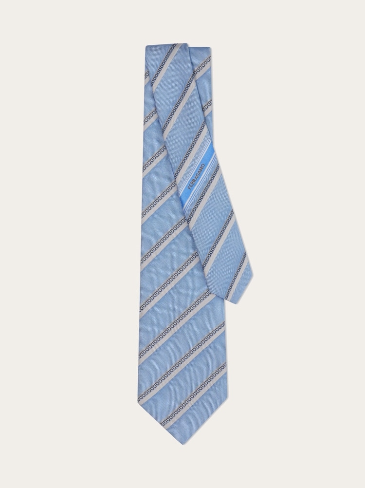 Regimental jacquard silk tie Gallery image 3