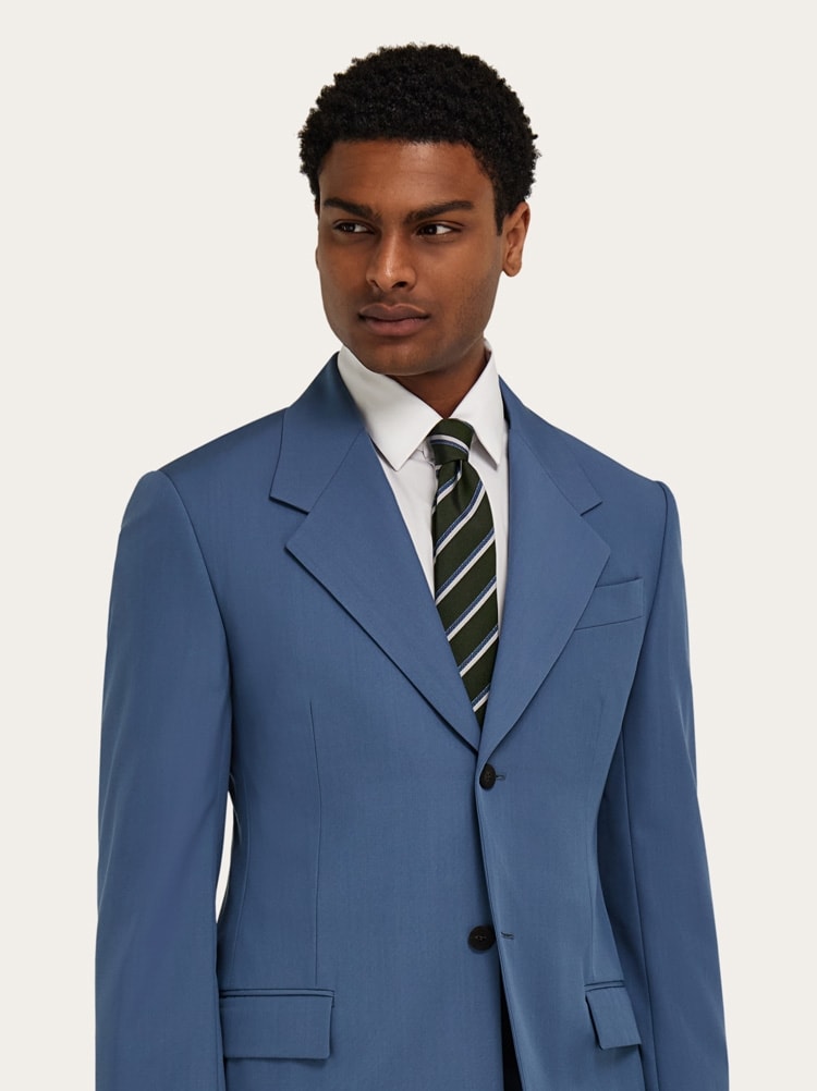 Regimental jacquard silk tie Gallery image 2