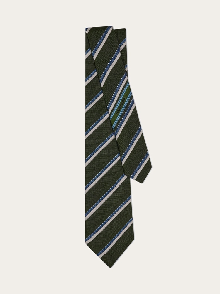Regimental jacquard silk tie Gallery image 4