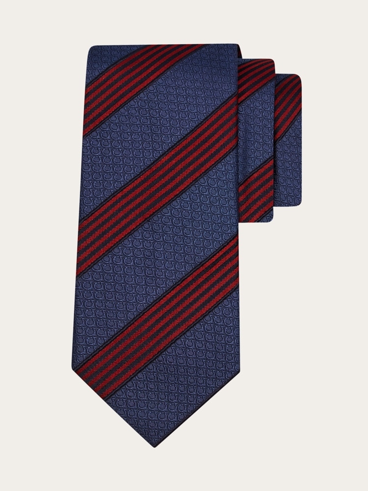 Corbata de seda jacquard regimental Gancini Gallery image 1