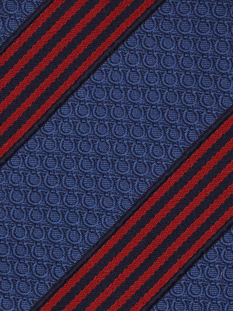 Corbata de seda jacquard regimental Gancini Gallery image 2