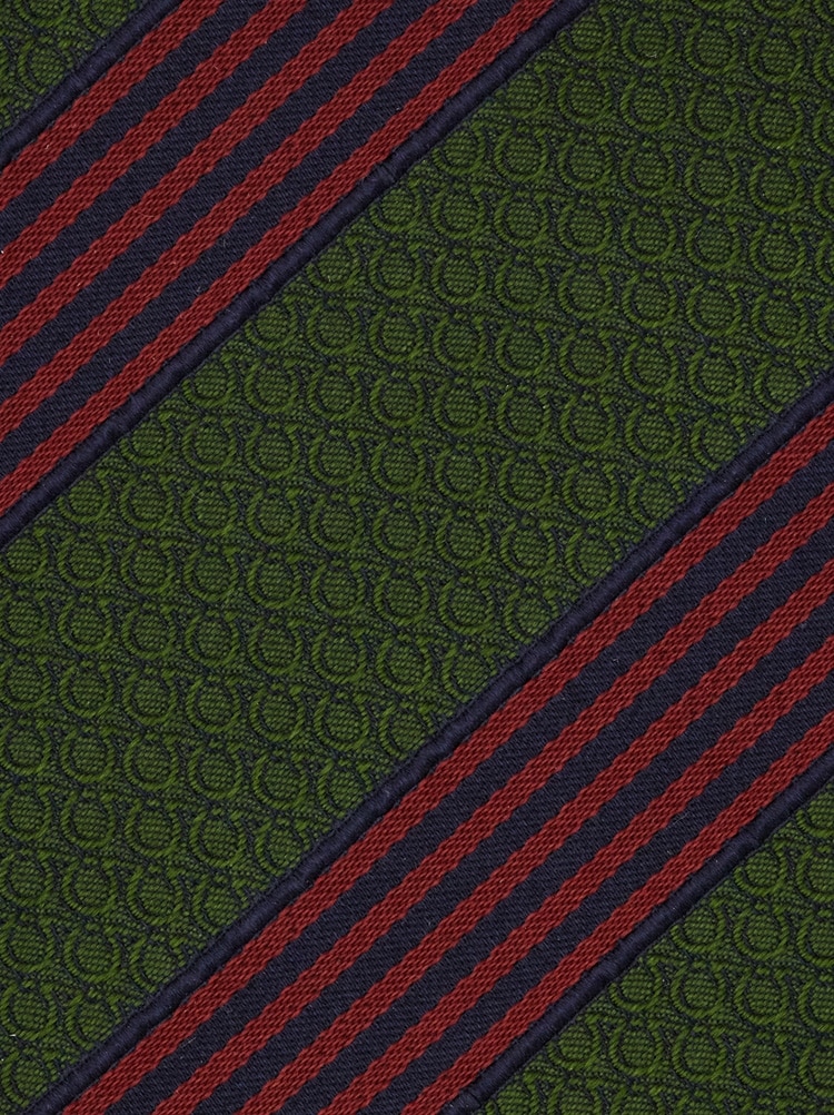 Regimental Gancini silk jacquard tie Gallery image 2