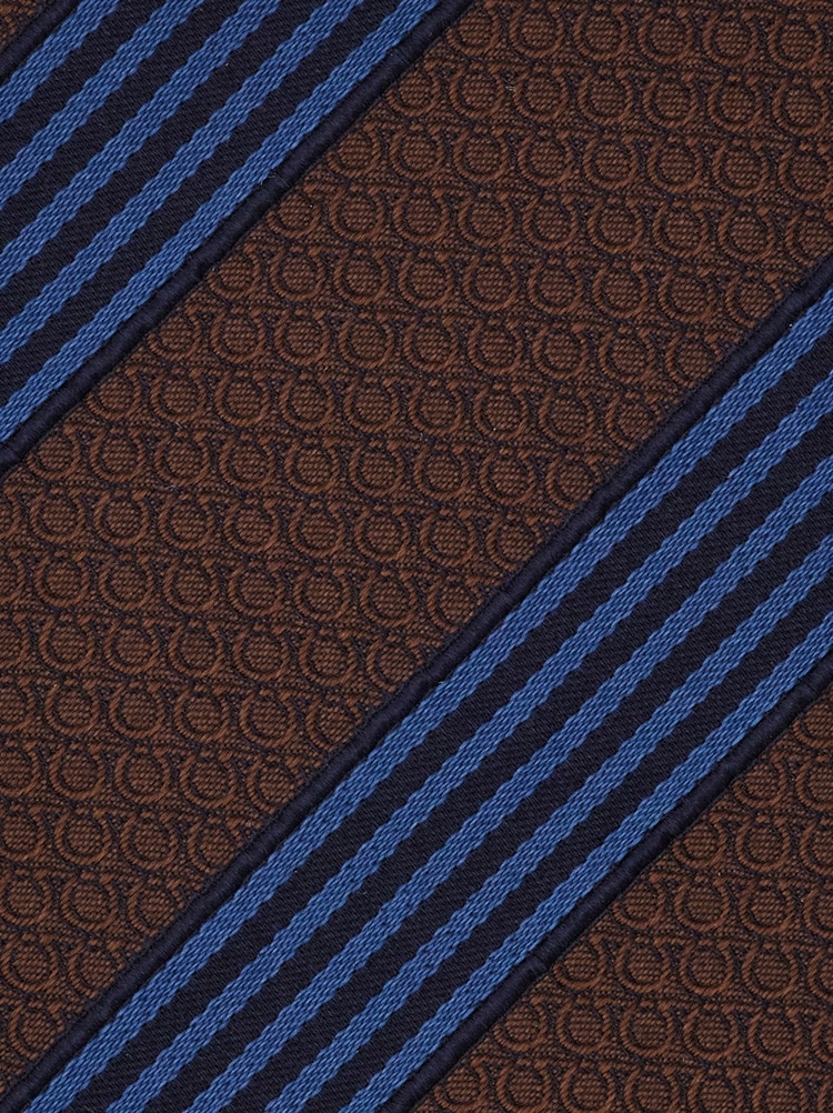 Corbata de seda jacquard regimental Gancini Gallery image 2