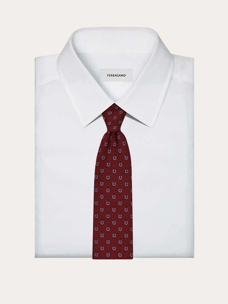Cravate en soie jacquard Gancini Gallery image 4