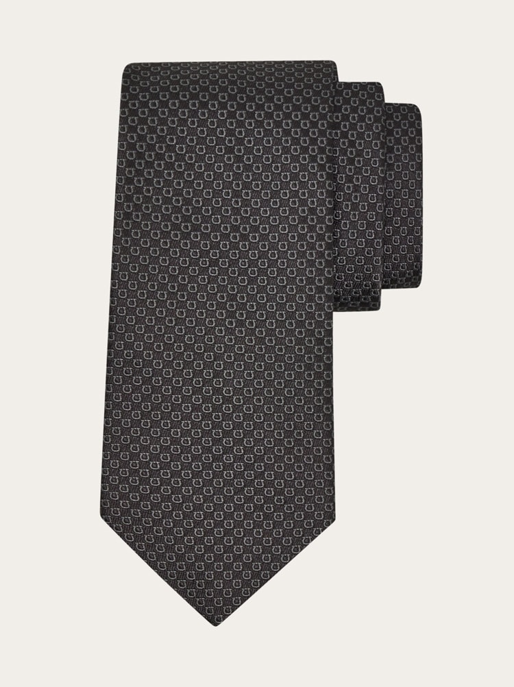 Corbata de seda jacquard micro Gancini Gallery image 1