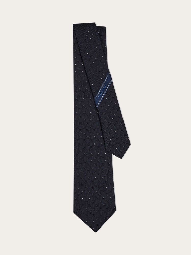 Gancini jacquard silk tie Gallery image 3