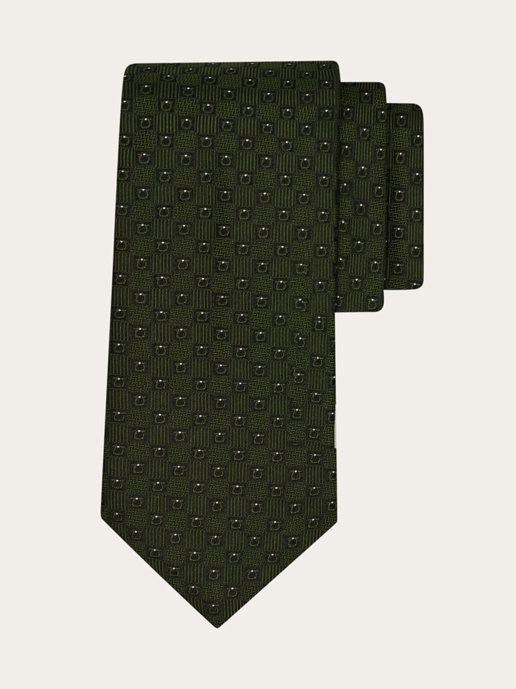 Gancini jacquard silk tie Gallery image 1