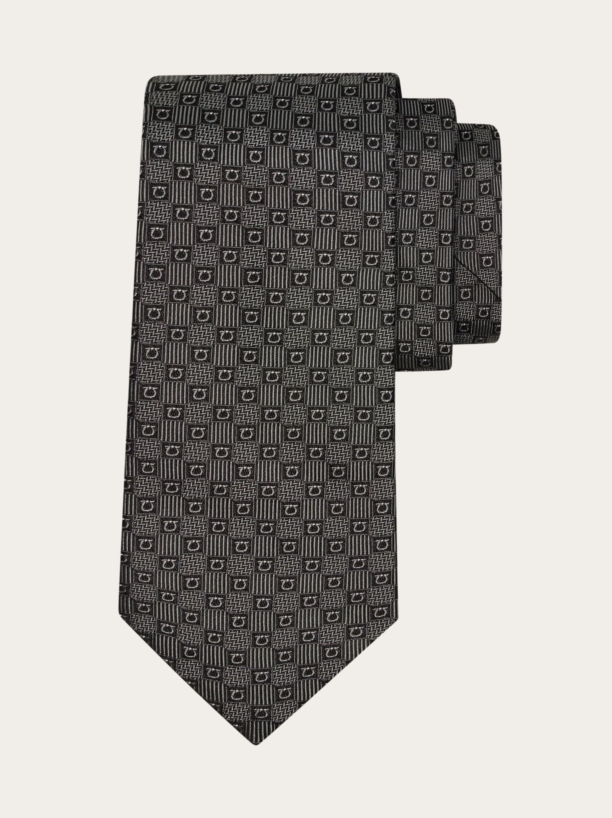 Gancini silk jacquard tie - Men | Ferragamo