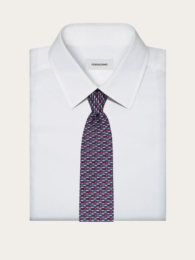 Corbata de seda estampado Canoa Gallery image 4