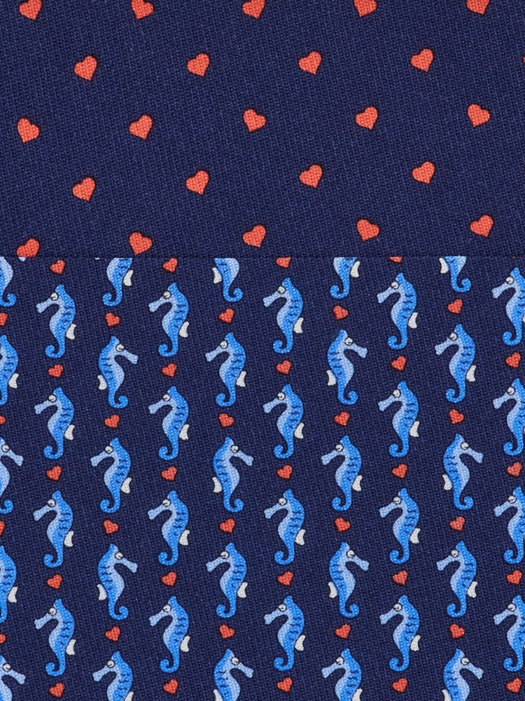 Seahorse print silk tie Gallery image 2