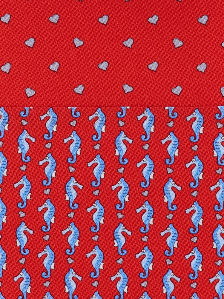 Seahorse print silk tie Gallery image 2