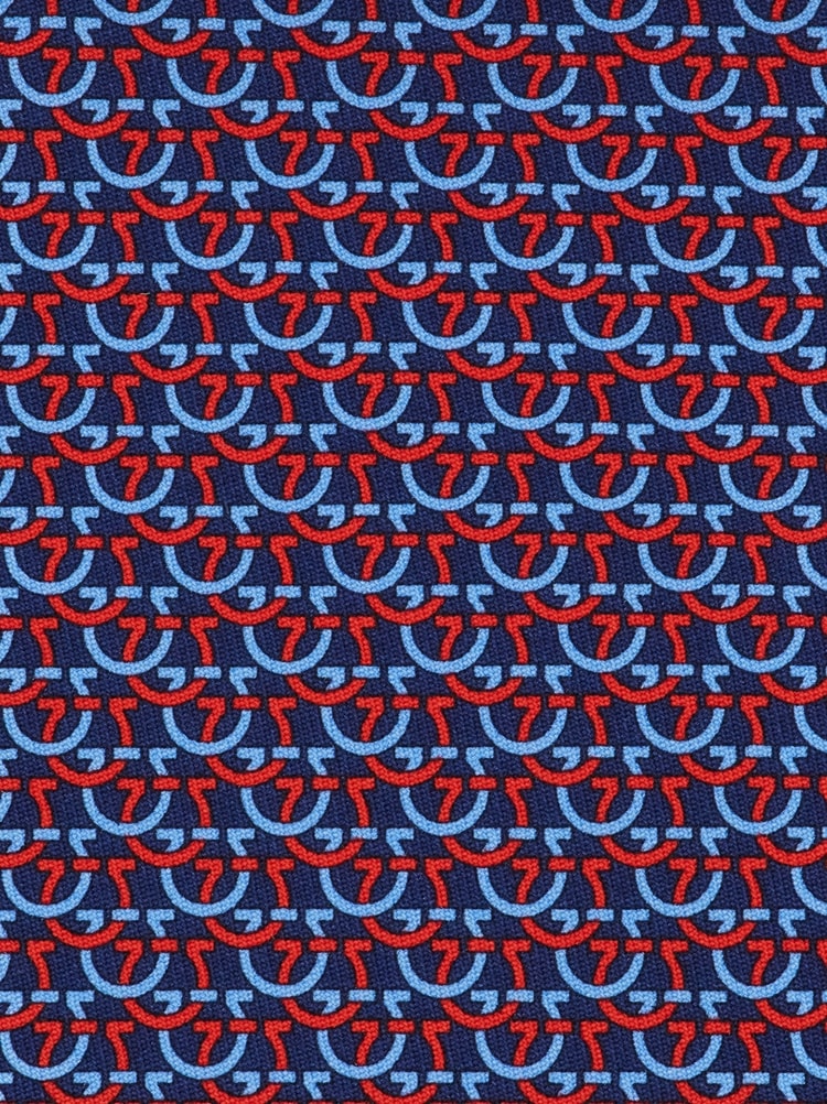 Gancini links print silk tie Gallery image 2