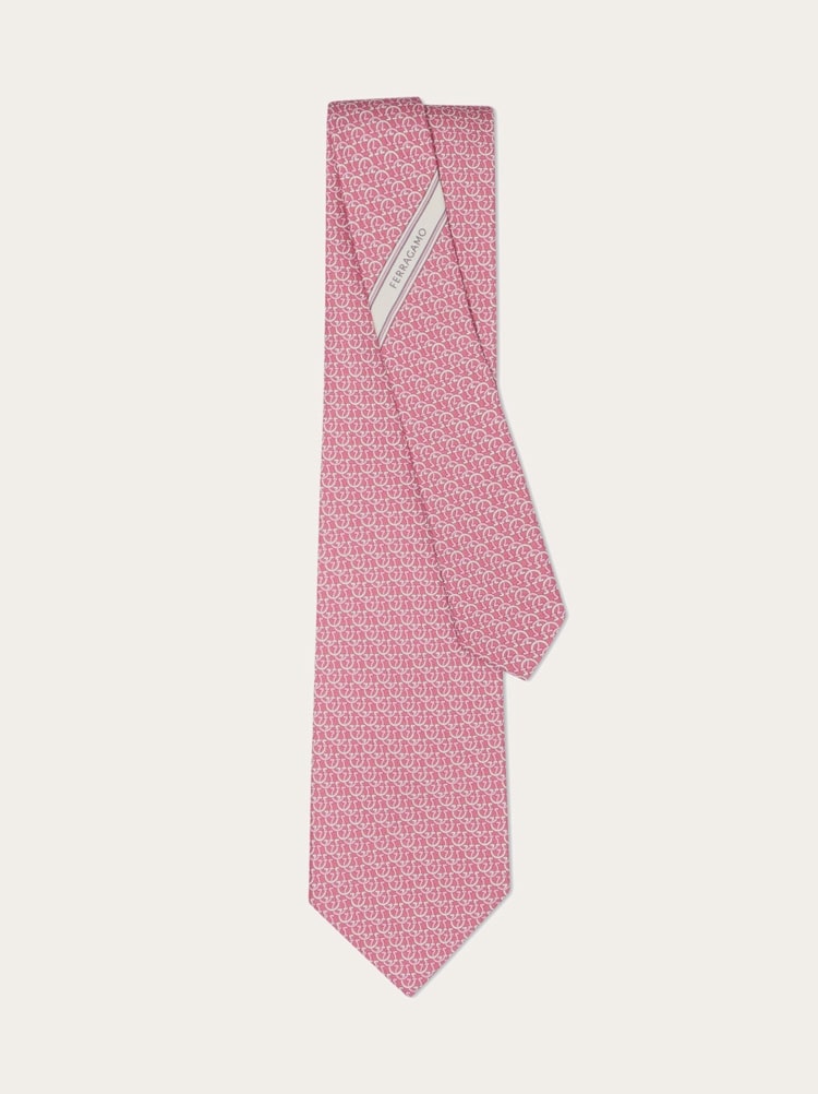 Corbata de seda estampado Gancini círculo Gallery image 3