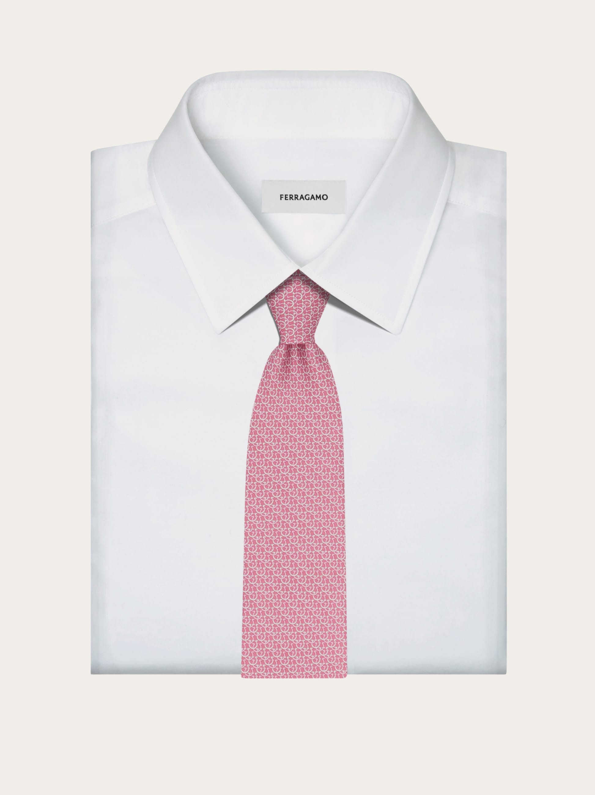 Gancini links print silk tie - Men | Ferragamo