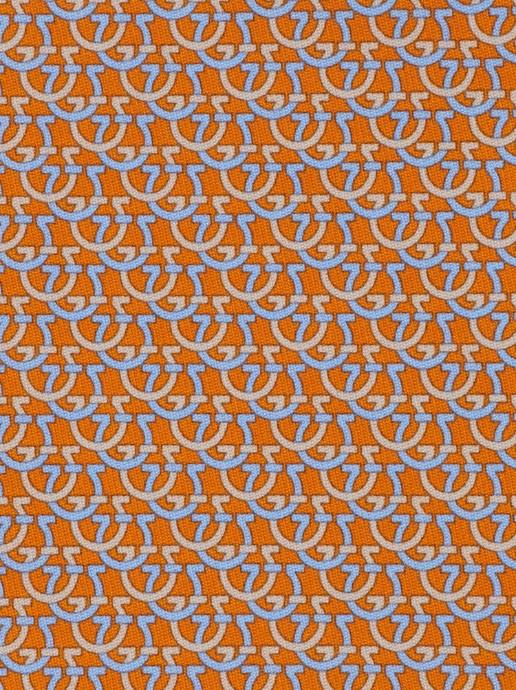 Gancini links print silk tie Gallery image 2