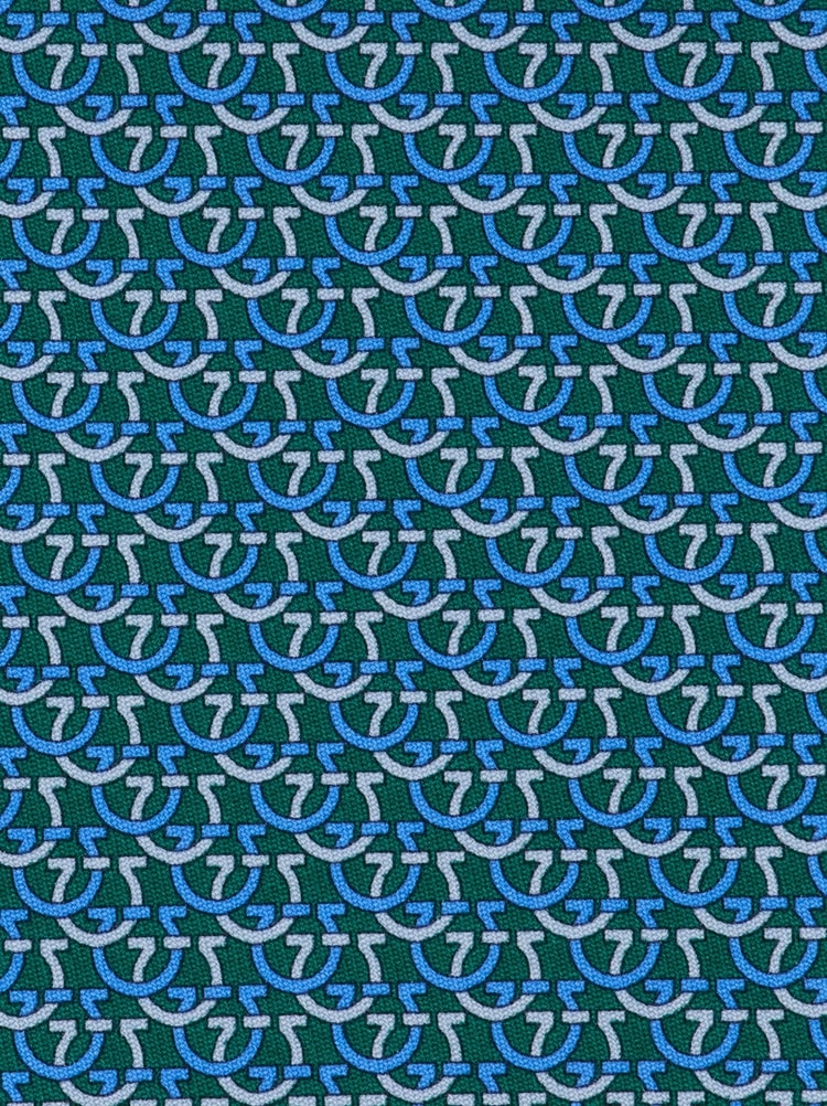 Gancini links print silk tie Gallery image 2