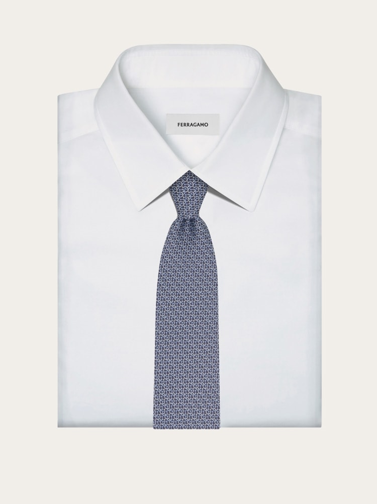 Corbata de seda estampado Gancini círculo Gallery image 4