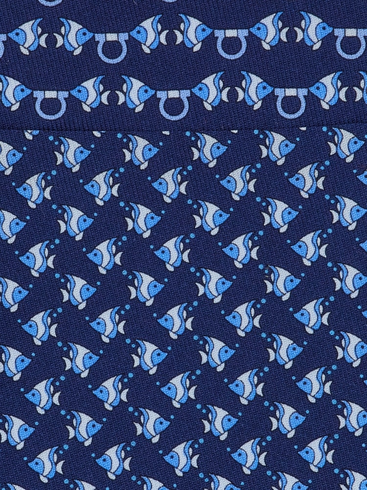 Fishes print silk tie Gallery image 2