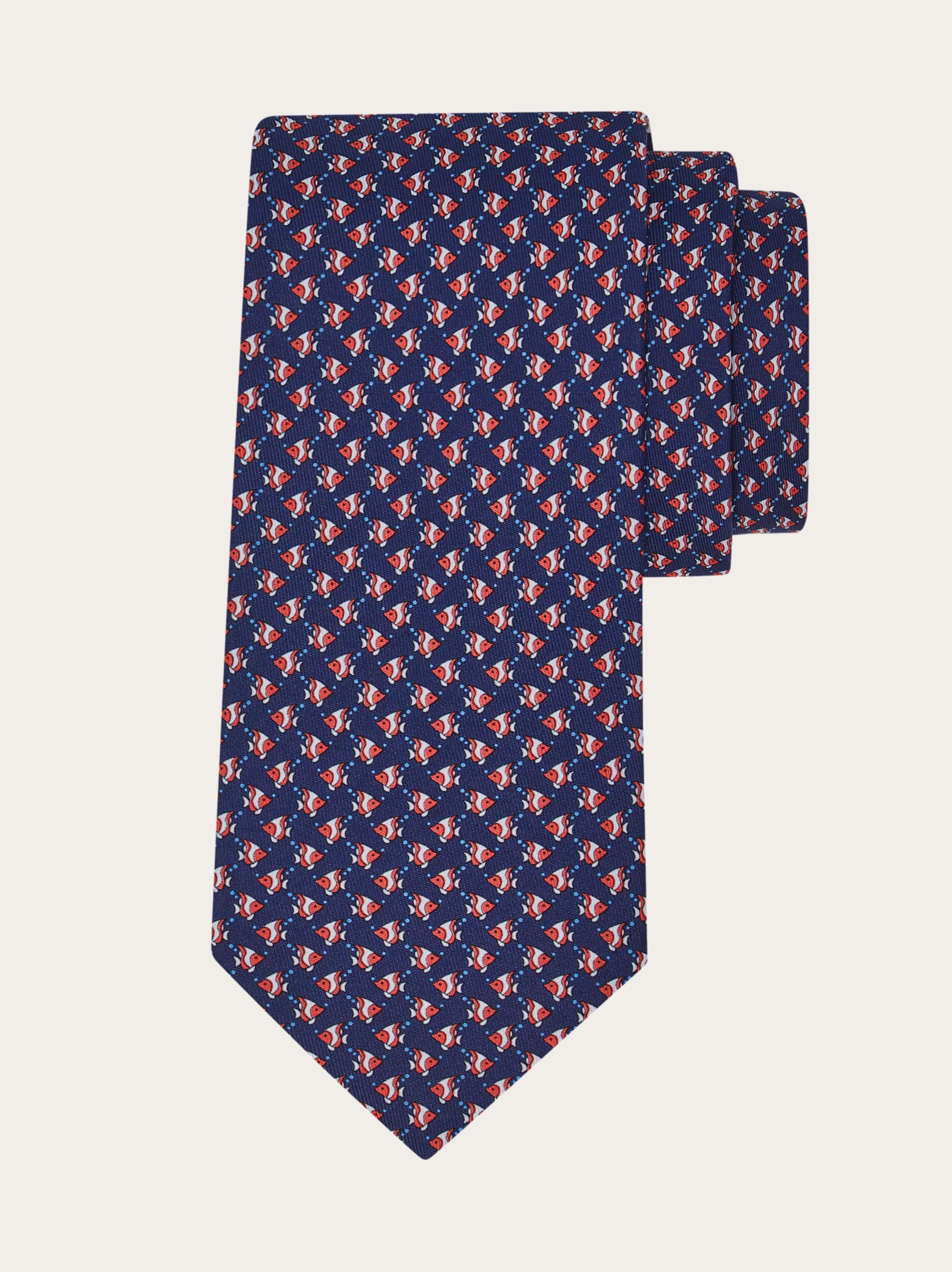 フィッシュプリント シルクネクタイ - メンズ | Ferragamo