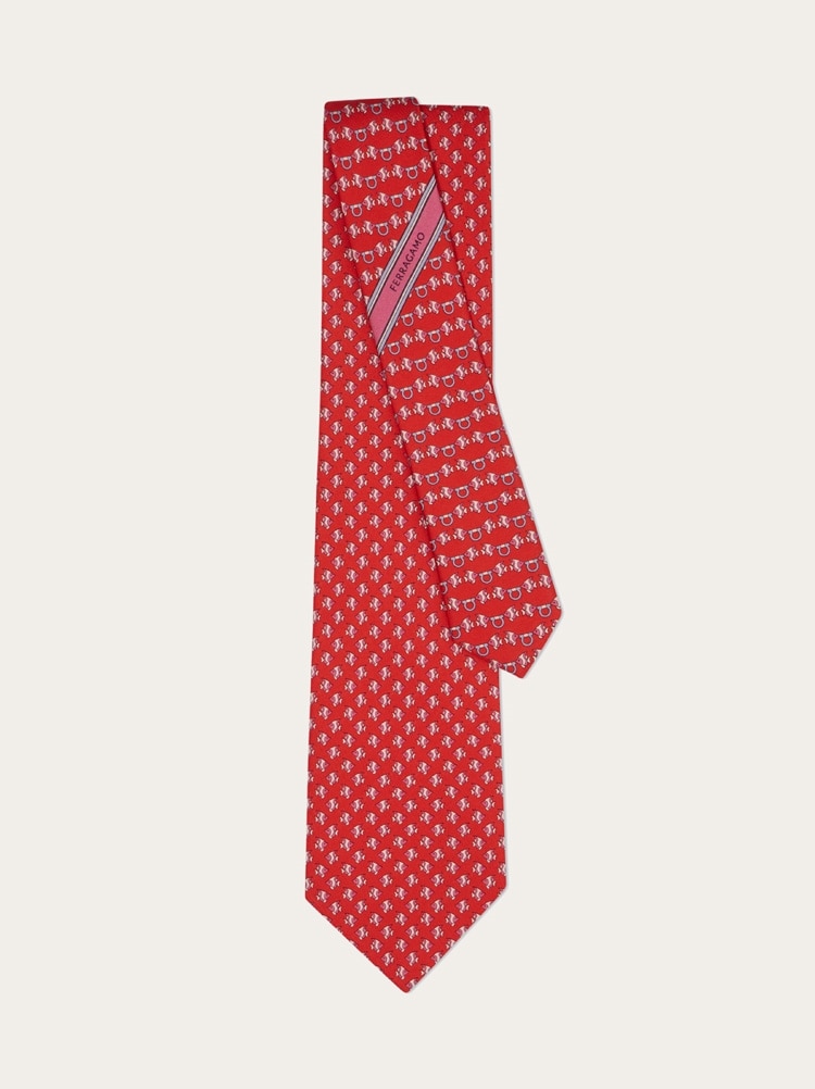Mini fish print silk tie Gallery image 3