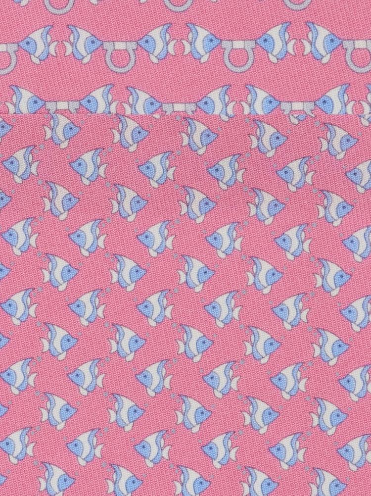 Mini fish print silk tie Gallery image 2