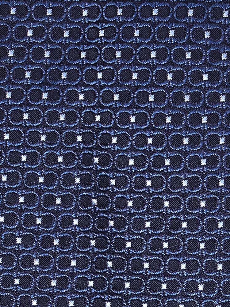 Cravate en soie jacquard Double Gancini Gallery image 2