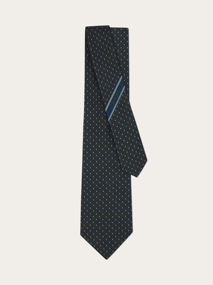 Cravate en soie jacquard Double Gancini Gallery image 3