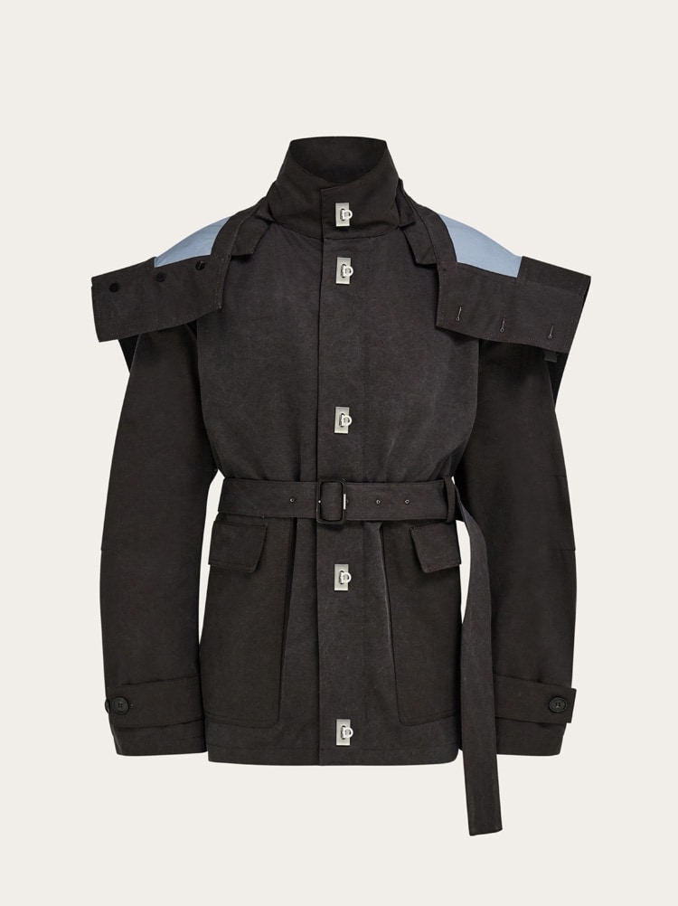 Cropped parka with hood Gallery image 1