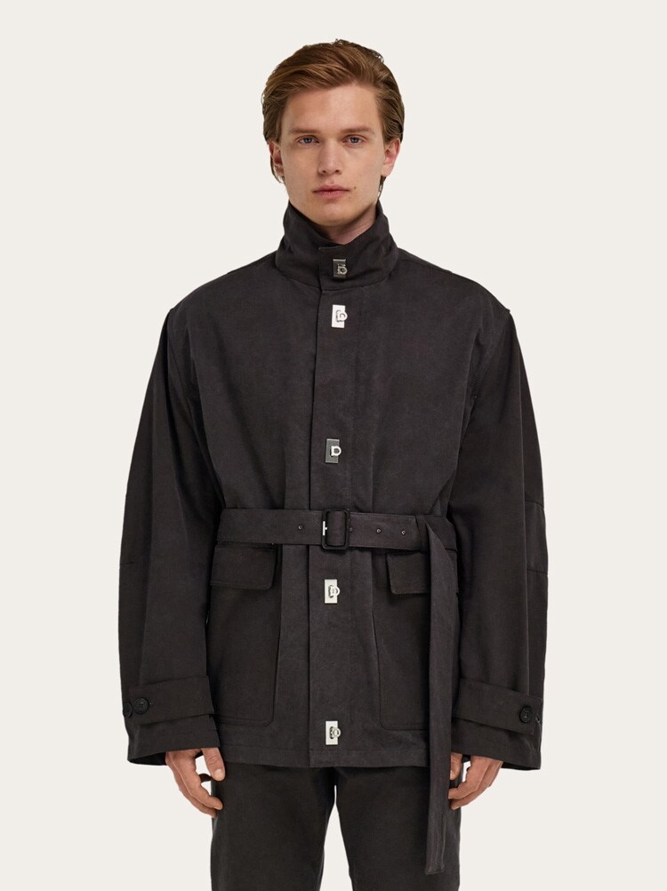 Cropped parka with hood Gallery image 9