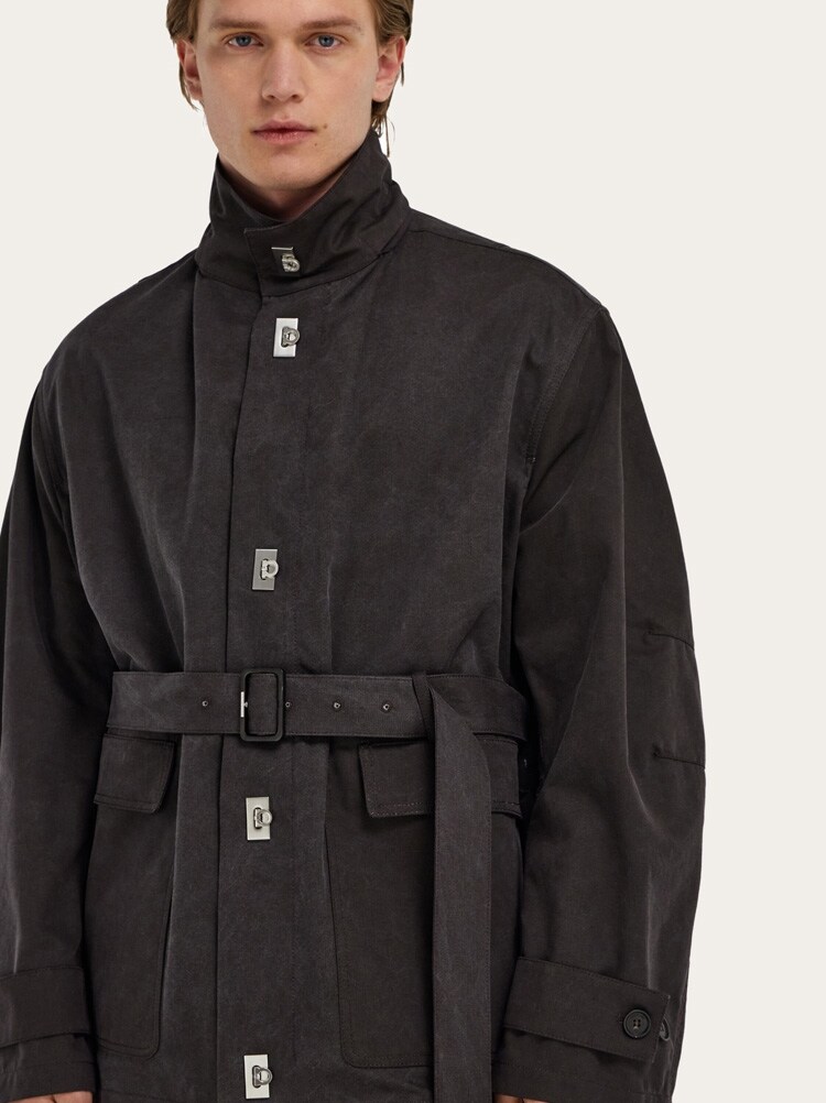 Cropped parka with hood Gallery image 6
