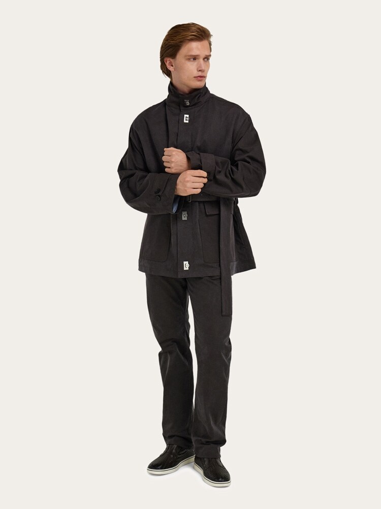 Cropped parka with hood Gallery image 7