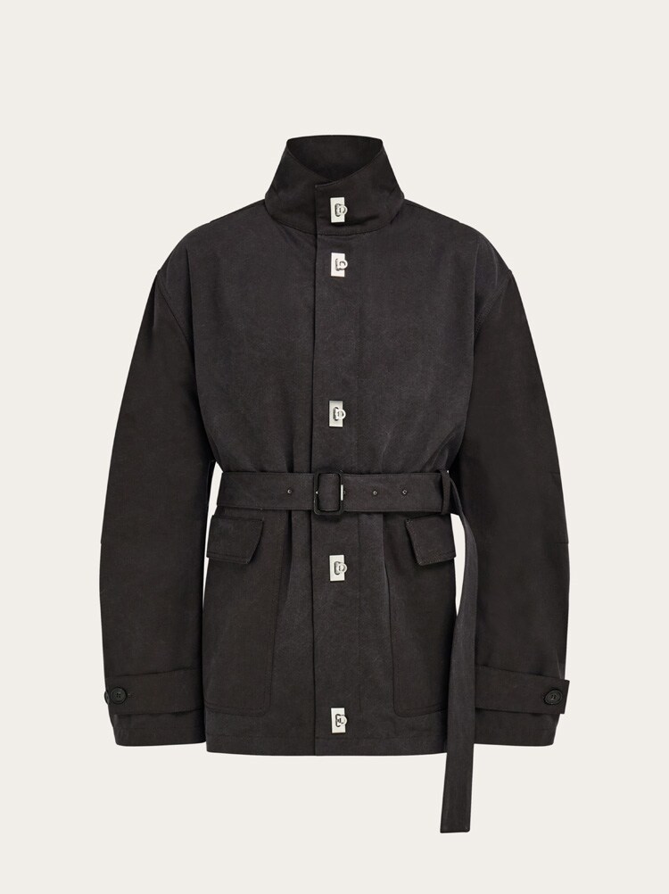Cropped parka with hood Gallery image 8