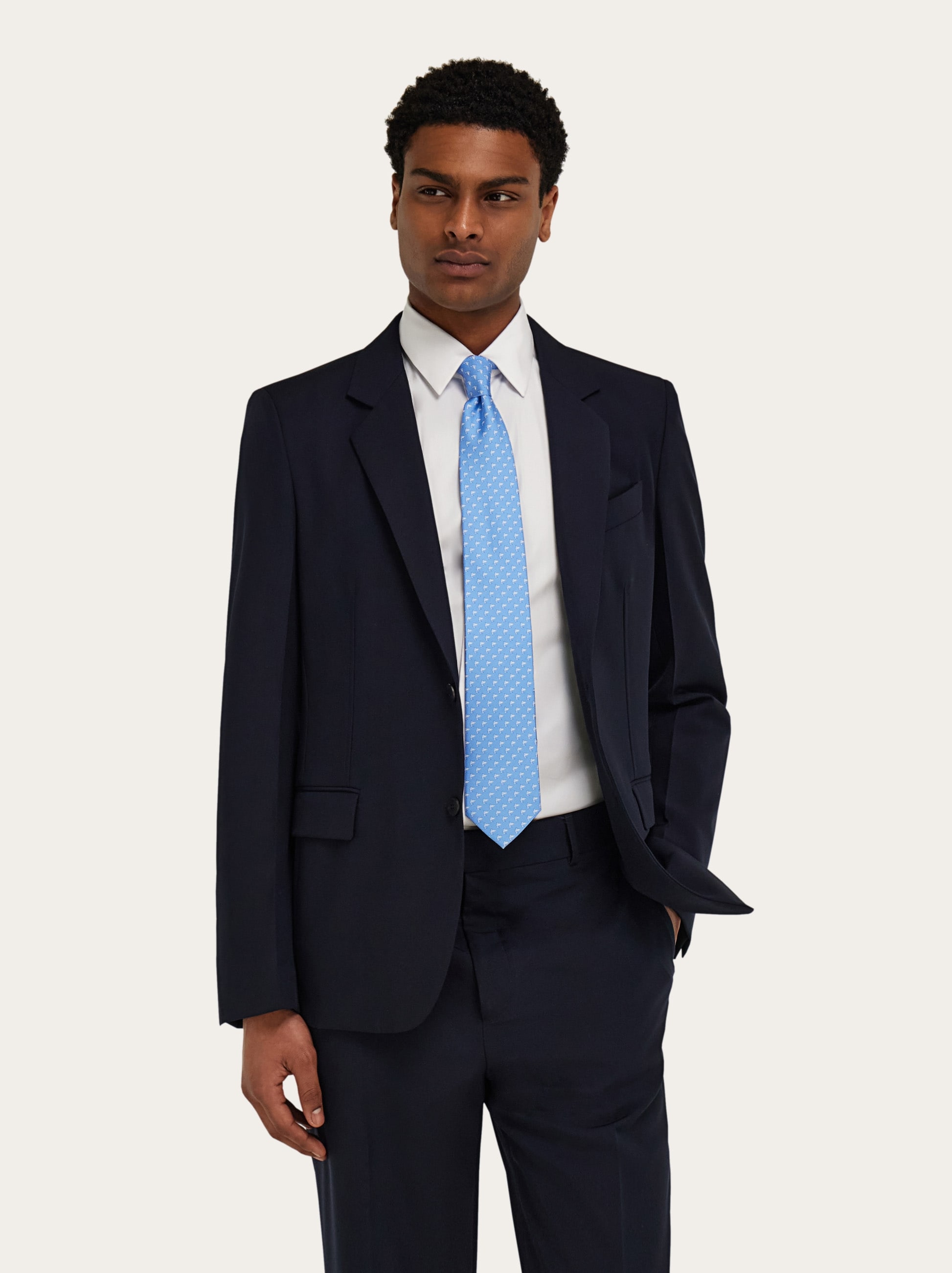 Shark print silk tie - Men | Ferragamo