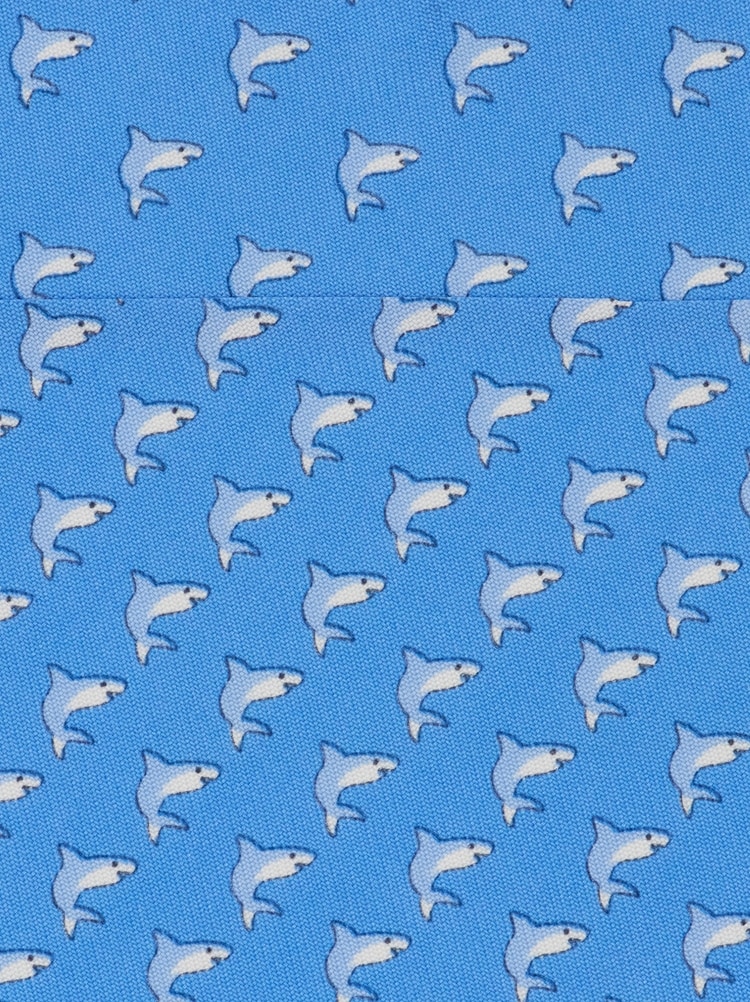 Shark print silk tie Gallery image 3