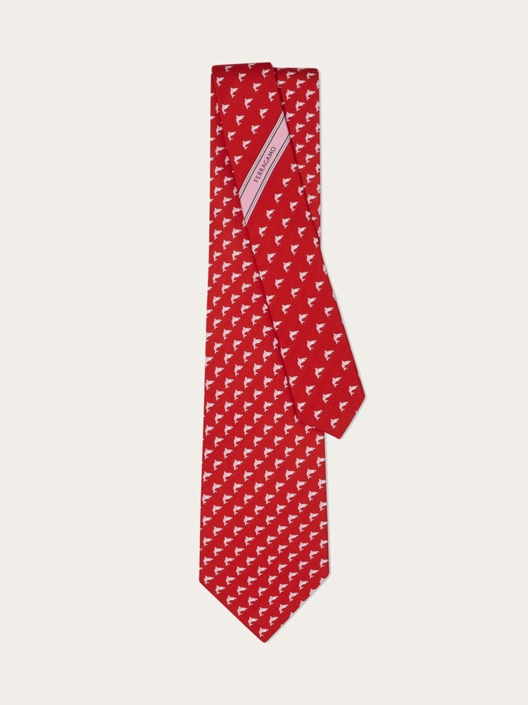 Corbata de seda estampado Shark Gallery image 3