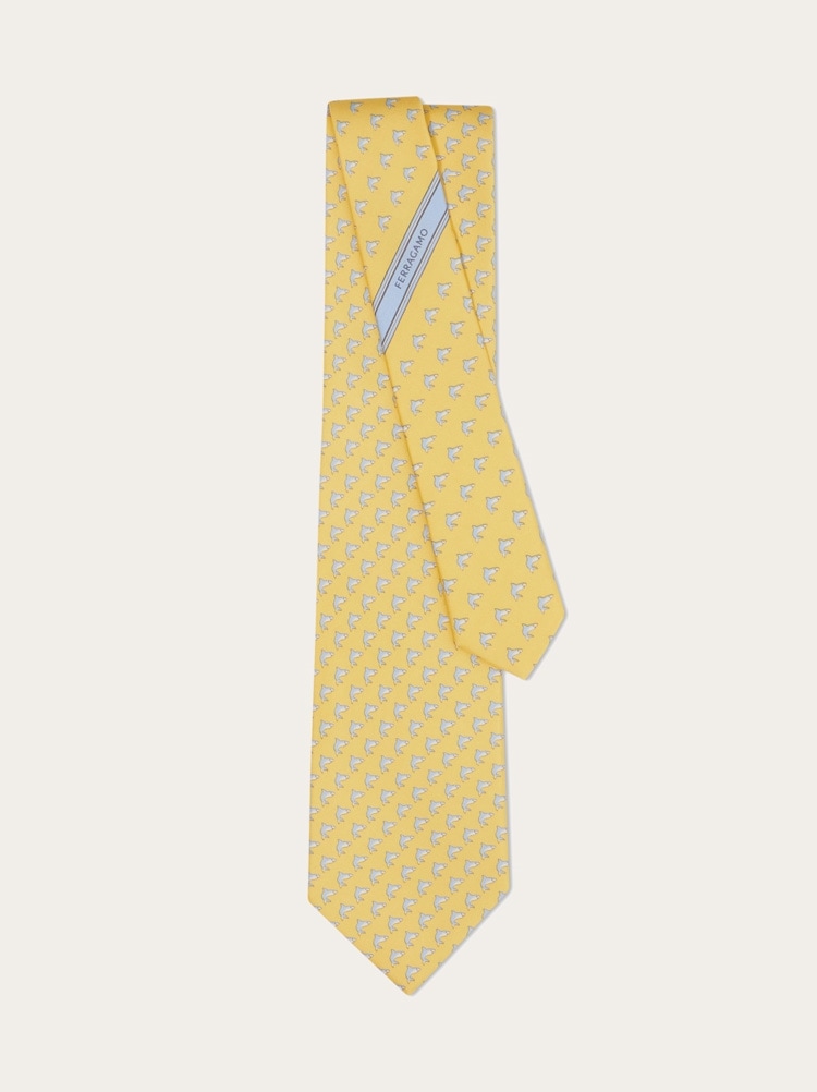 Shark print silk tie Gallery image 3