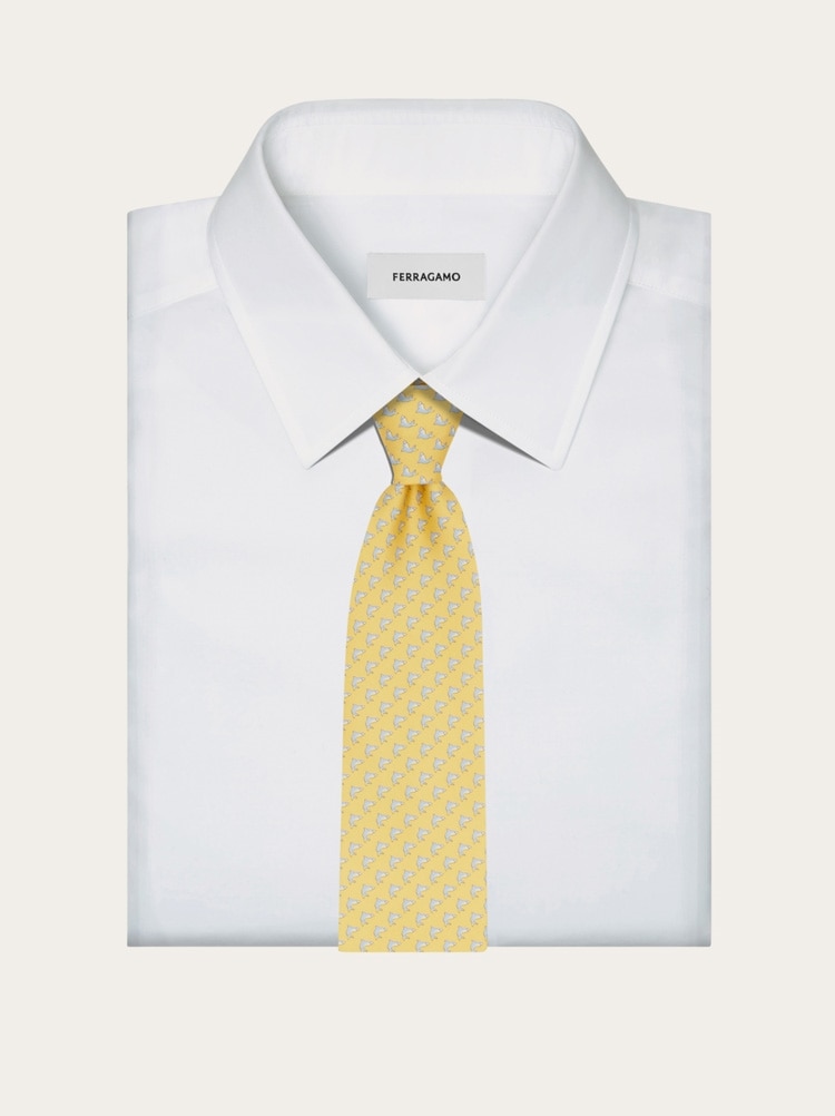 Shark print silk tie Gallery image 4