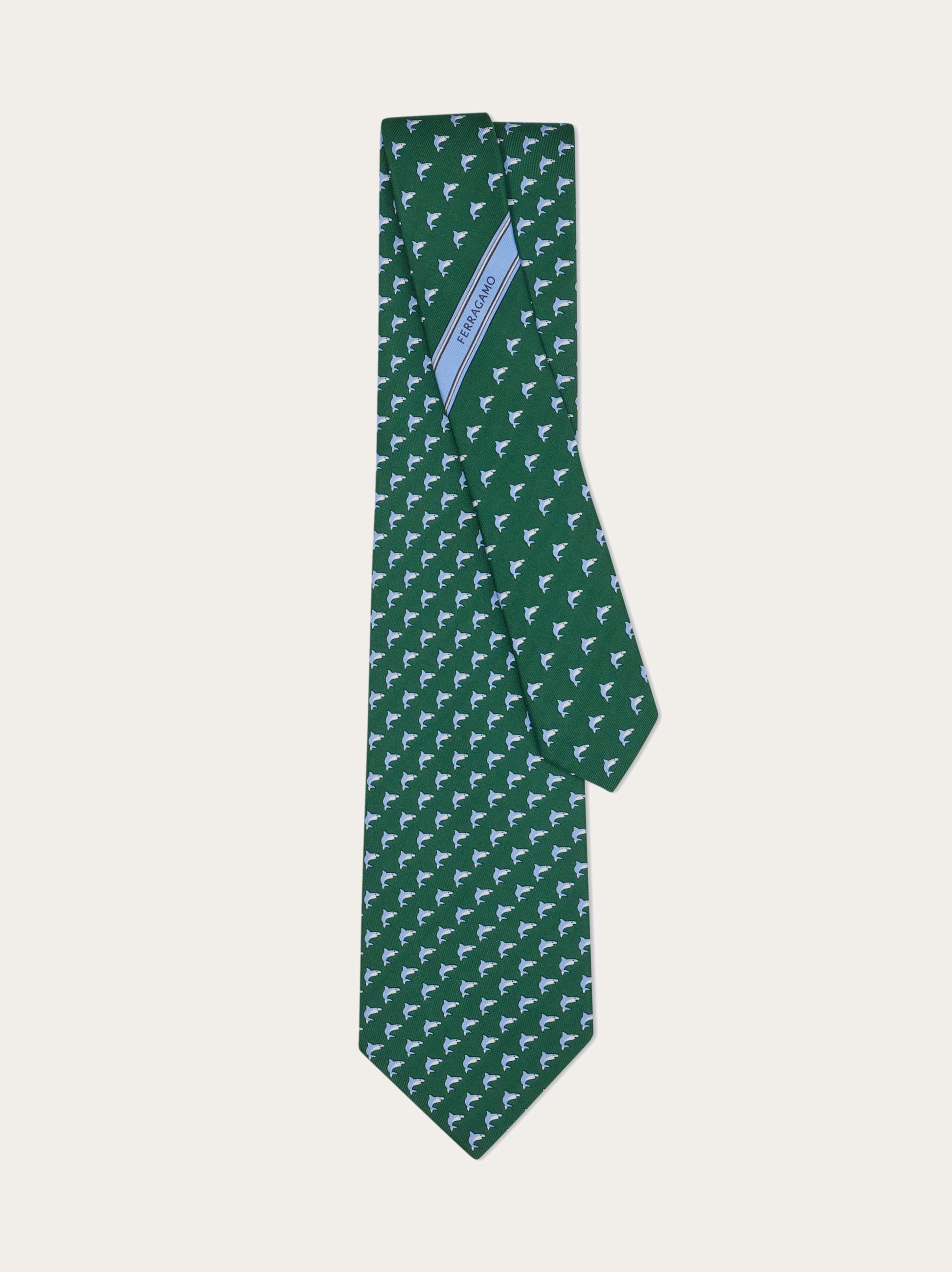 Shark print silk tie - Men | Ferragamo
