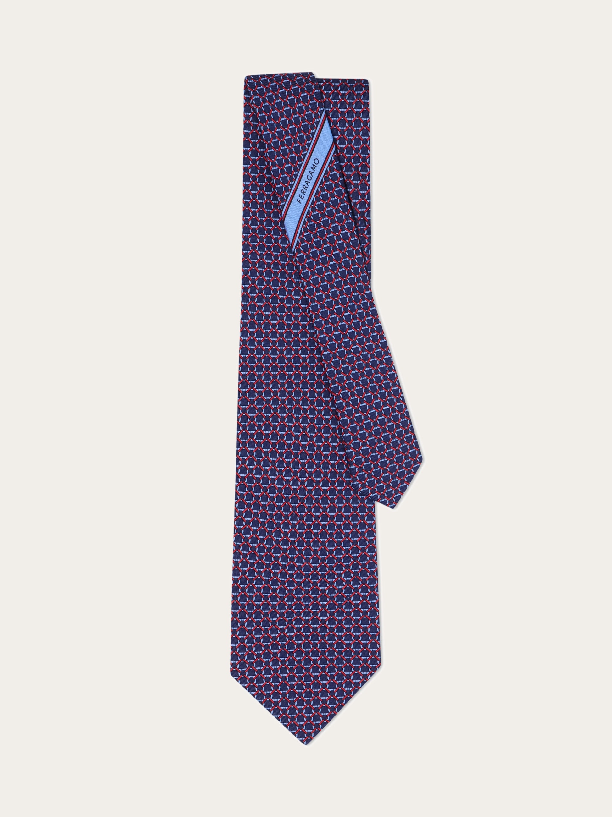 Link print silk tie - Men | Ferragamo