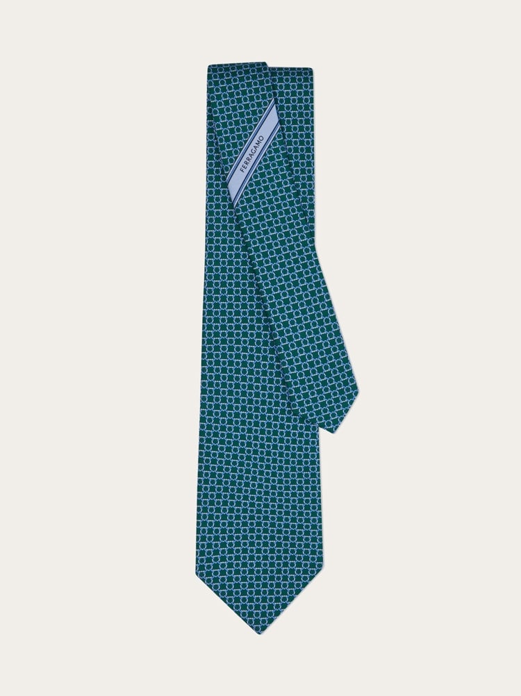 Link print silk tie Gallery image 3